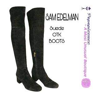 Flash Sale Sam Edelman Tall Black Suede OTK Over The Knee Elina Boots 7.5